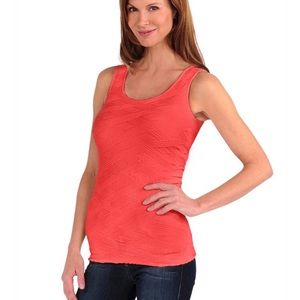 Tees by Tina - diamont textured tank in coral.